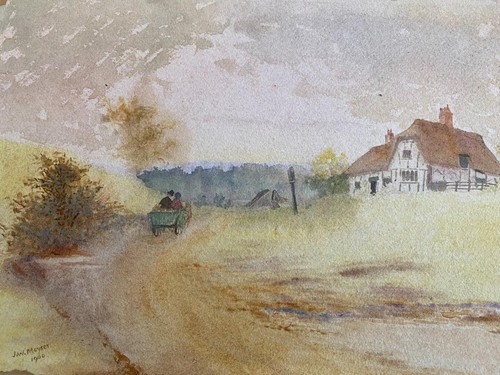 Victorian watercolour taking - watercolour,