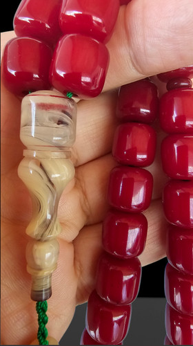 Amber bakelite islamic prayer - amber,