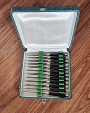 Vintage Nogent Inox Cheese/Fruit Knives, Boxed, Set Of 12