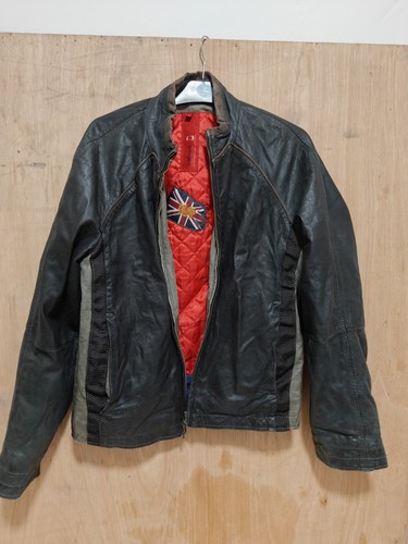 Offset leather jacket - jacket, m