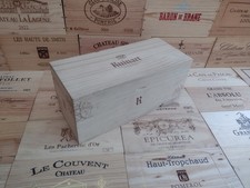 Wooden Wine Box Crate with lid ~ CHAMPAGNE HENRI GIRAUD ~ French, Genuine