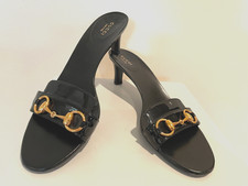 GUCCI Black Leather Slides