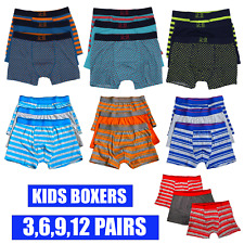 Boys Kids Boxer Shorts Trunks Fit Designed Cotton Rich Underwear 3 to 12 Packs