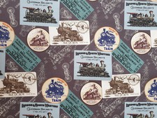 Train & tickets fabric UK 100%