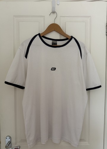 Nike white navy logo - white, t-shirt