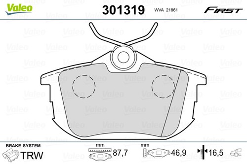 Valeo 301319 brake - 301319-oe, pad