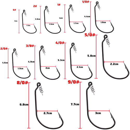 Offset worm hooks spring - offset, 3/0
