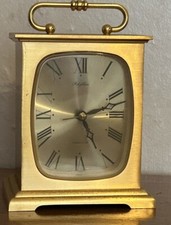 Vintage Rhythm Transistor Quartz Brass Effect Carriage Clock. 