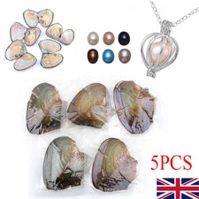 5Pcs Individual Wrapped Akoya Pearl Oyster with Natural Round Pearls UK