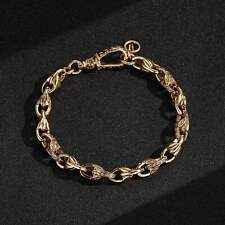 Gold Filled | 9mm Tulip Pattern Bracelet | Classic Albert Clasp Unisex Jewellery