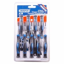 Draper 9 Piece Precision Torx® Screwdriver Set T4,T5,T6,T7,T8,T9,T10,T20 28117