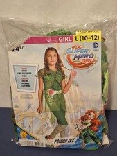 DC Super HERO Girls POISON IVY Costume Size 10-12 Pre-owned