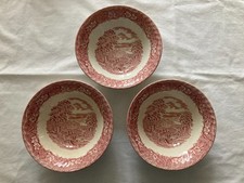 PINK bowls x 3. Unknown make