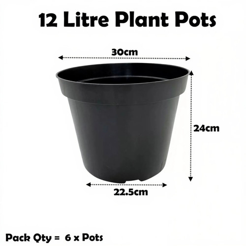 Litre black plant pots - 12,