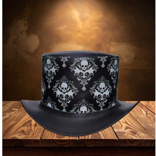 Steampunk leather skull top - leather,