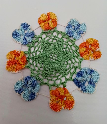Vintage hand crochet doily - vintage,