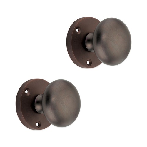 Door knob pair aged bronze - pair,