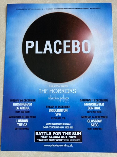 Placebo tour advertisement - placebo,