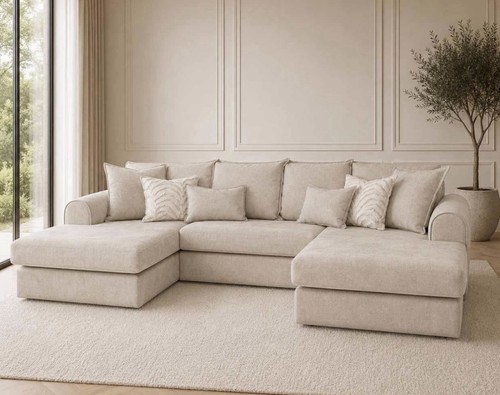 Luxury cream beige shape - u,