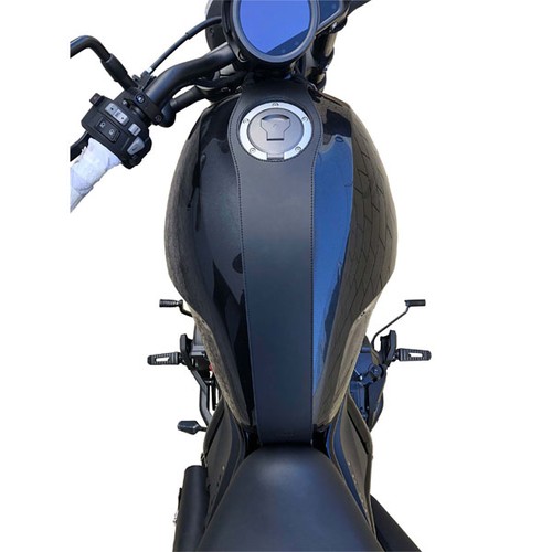 Spaan black leather fuel tank - spaan,