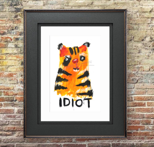 Original outsider art tiger - outsider,
