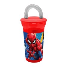 Spider-Man Tumbler Cup With Straw Water Drinks Children Back to School Red