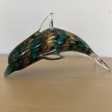 Glass dolphin ornament - glass,
