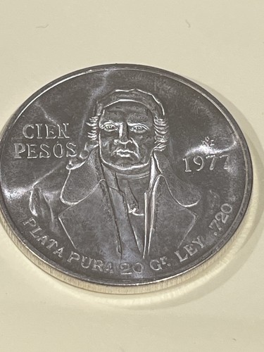 1977 siver coin cien - 1977,