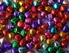 8mm 100 Mini metal bells mixed tiny small christmas dolls house UK seller F2