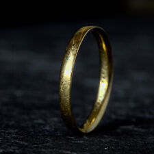 GENUINE ANTIQUE ENGLISH GOLD POSY WEDDING BAND RING REMEMBER ME WHEN THIS c1680