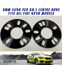 Fits Fiat Wheel Spacers 5mm Fiat 500 Abarth Black Alloy Hub Centric 4x98 58.1 x2