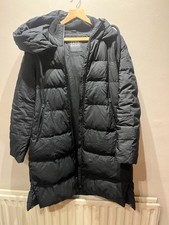 Zara Long Black Hooded Puffer