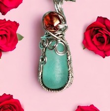 Sea Glass Wire Wrapped Rose