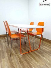 *DELIVERY AVAILABLE* IKEA Rydeback Table with 4 Vilmar Chairs – Orange & White