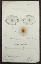 1903 Optician's Prescription -