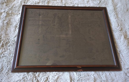 Framed antique john - antique, map