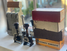 Collection of vintage numbering machines/ink stamp machine - x8
