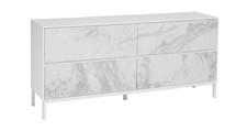 DFS Avant White Marble Effect Ceramic 4 Drawer Sideboard RRP £699