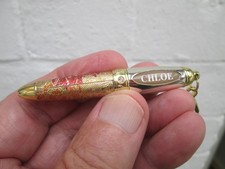 MINI COLOURFUL GILT METAL AND DIAMANTE STONE BALLPOINT PEN NAMED CHLOE - WORKING