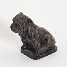 Small Vintage Bronze Resin English Bulldog Figurine 