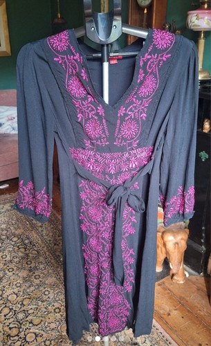 Monsoon black pink embroidered - monsoon,