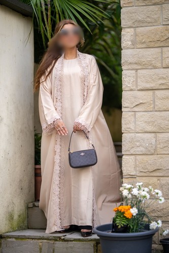 Sultea abaya beige - abaya, lace-