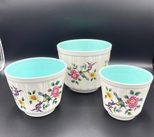 Trio of James Kent Old Foley 'Chinese Rose' Plant Pots. Vintage.