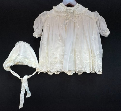 Vintage baby christening gown - christening,