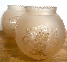 2x Vintage Amber Frosted