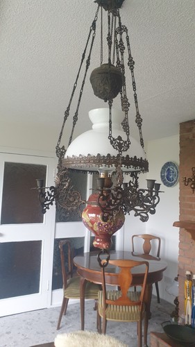 Victorian hanging oil - oil, lamp