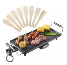 VonShef Electric Large Teppanyaki Table Top Grill Griddle Plate BBQ - 43x23cm