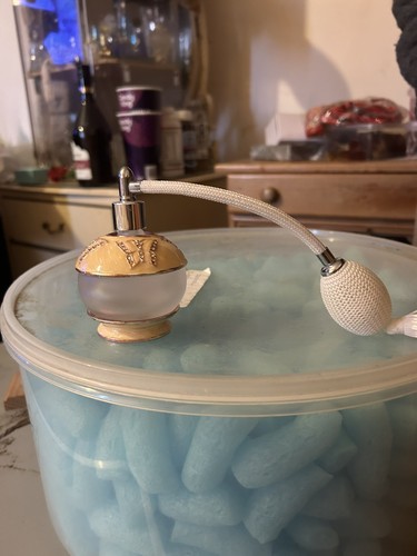 Glass scent bottle with puffer - bottle,