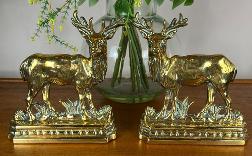 Pair vintage gold brass - of,