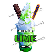 Lime Ice Cream Sundae Sticker